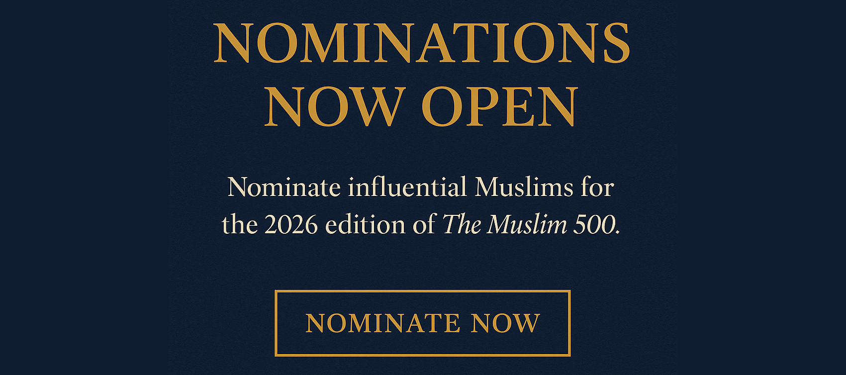 Nominations now Open for 2026